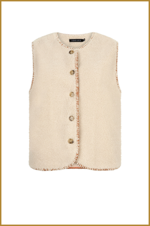 YDENCE - YDE240048 Gilet Evelynn offwhite-YDE240048