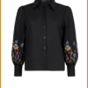 YDENCE - Blouse Blossom zwart -YDE240073