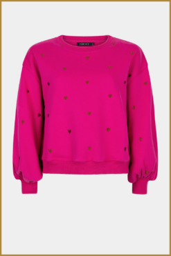 Alternative view of YDENCE-Sweater hearts rose-YDE240091