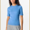 OBJECT - OBJNOELLE S/S KNIT T-SHIRT NOOS blauw-OBJ250017