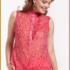 STUDIO ANNELOES - Odette crepe sls top red coral -STU240072