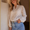 NUKUS- Malaga Blouse Embroidery offwhite-NUK250052