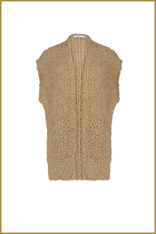 NUKU- Gilly gillet lurex camel-NUK240014 - Afbeelding 2