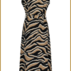 Lady day - Jurk Dantel - MYP240041 zebra print camel