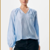 OBJECT OBJHEIDI L/S LO V-NECK TOP blauw-OBJ250012