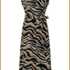 Lady day - Jurk Dantel - MYP240041 zebra print camel