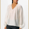 OBJECT- OBJHEIDI L/S LO V-NECK TOP offwhite-OBJ250011