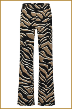 Lady day - Broek Skyler - MYP240033 zebra print camel