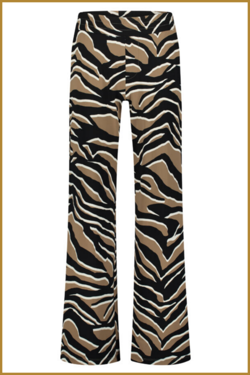 Lady day - Broek Skyler - MYP240033 zebra print camel