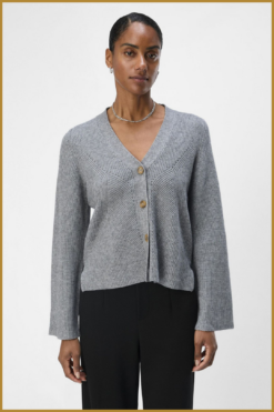 OBJECT - OBJDITTE RE L/S KNIT CARDIGAN grijs -OBJ240037