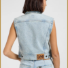 LEE-Cropped rider vest blauw-LES250009