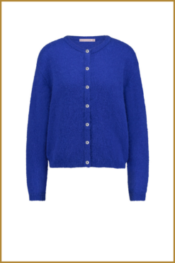 Alternative view of STUDIO ANNELOES- Bibi mohair cardigan-royalblue-STU250003