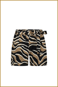 Lady day - Broek Shorty - MYP240032 zebra print camel