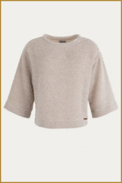 Alternative view of MSCW-Sweater Jensie-Sand solid-MOS250005
