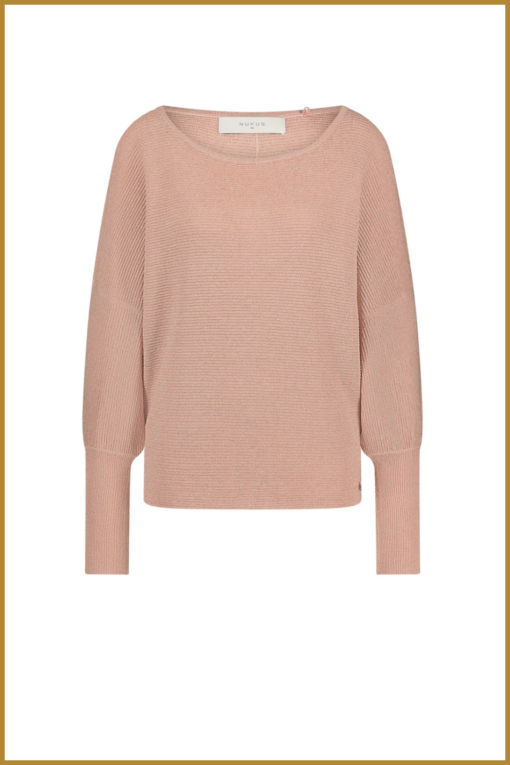 NUKUS-Batwing pullover lurex  roze-NUK25058 - Afbeelding 2