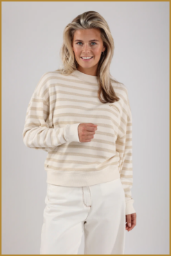NUKUS-Noa pullover stripes-Off white-NUK250014
