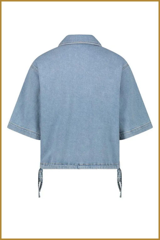NUKUS-Jessie blouse-bleached denim-NUK250029 - Afbeelding 2