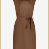 JL- Dress poplin cotton blend brown-JAN250013