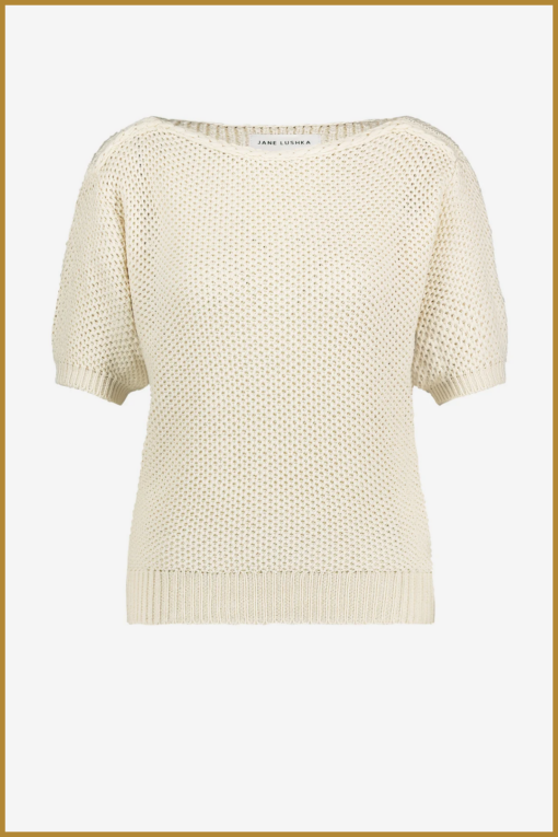 JL-Cotton knit top offwhite-JAN250019 - Afbeelding 2