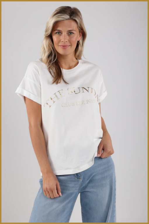 NUKUS-Meike Shirt The Sunday offwhite gold