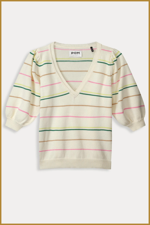 POM- triped muliti sp9120- beige - Afbeelding 2