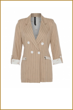 ZIP73-  Blazer Pinstripe Caramel -ZIP250003
