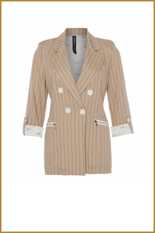 ZIP73-  Blazer Pinstripe Caramel -ZIP250003