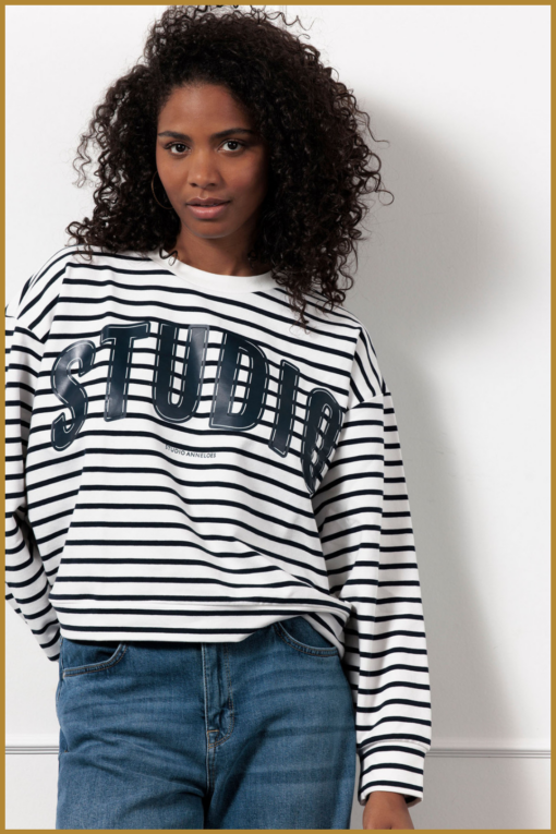 STUDIO ANNELOES Puck sweater blauw STU250064