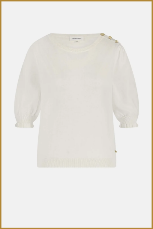 FABIENNE CHAPOT- Molly Short Sleeve Pullover cosy white-FAB250038 - Afbeelding 2