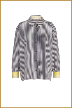 Alternative view of STUDIO ANNELOES- Tamar stripe blouse ddark blue offwhite-STU250047