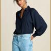 stijlvolle damesblouse – POM Sparkle Blue in donkerblauw