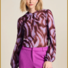 POM - TOP - Feathers Brown multi -POM240013