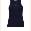 Co Couture Tank Top SaharaCC Embroidery blauw – ribbed navy tanktop