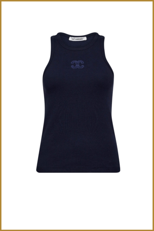 CO COUTURE-  SaharaCC Embroidery Tank Top blauw-COC250010