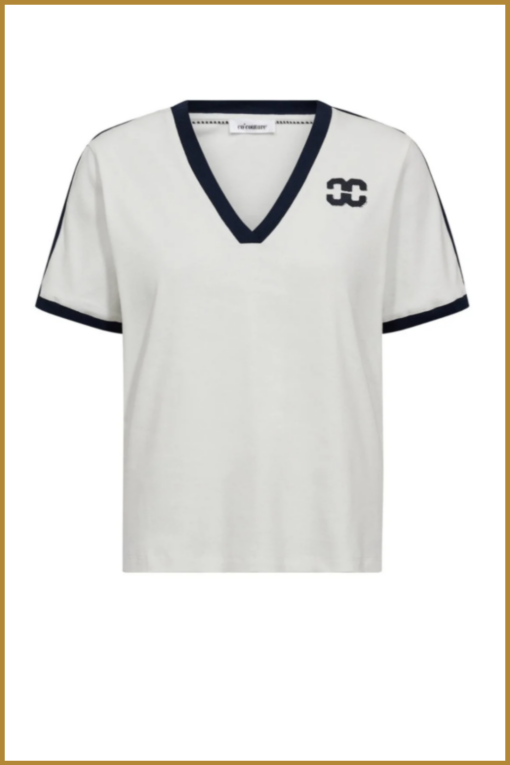 CO COUTURE TSHIRT EDGECC blauw V‑hals relaxed