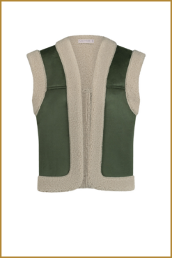 Alternative view of STUDIO ANNELOES -  Donna lammy waistcoat groen -STU240338