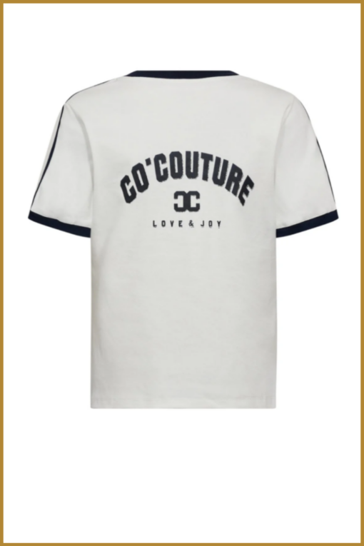 CO COUTURE EdgeCC Stripe V-Tee blauw COC250009 - Afbeelding 2