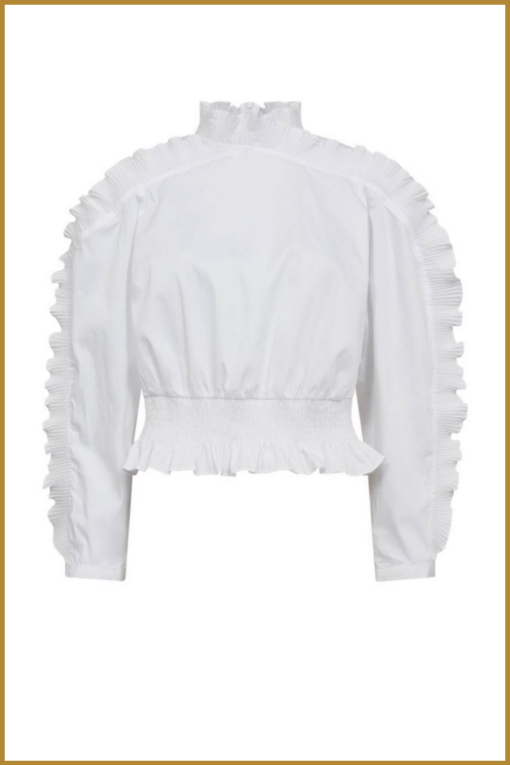 co couture Blouse SannaCC Ruffle Smock wit – white smock blouse