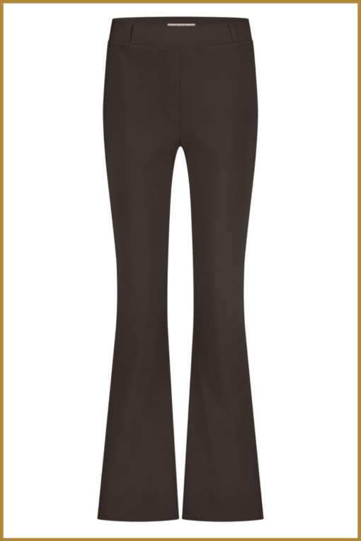 STUDIO ANNELOES- Flair bonded trousers espresso-STU250062 - Afbeelding 2
