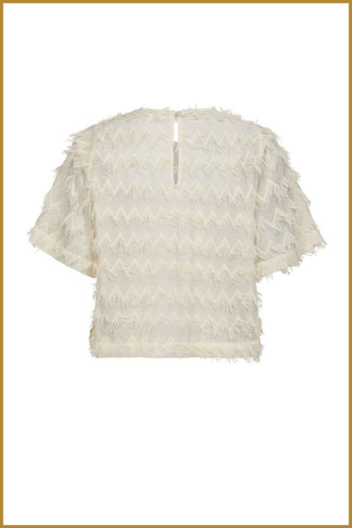 CO COUTURE-   TriangleCC SS Blouse offwhite-COC250011 - Afbeelding 2