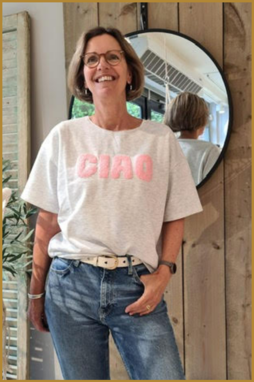 INUZ- Sweater Ciao grijs-BEA25014