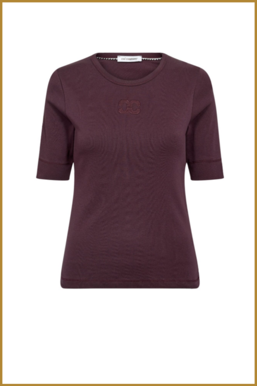 CO COUTURE-  GrannyCC Embroidery SS Tee wine-COC250001 - Afbeelding 2