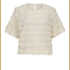 co couture Blouse korte mouw TriangleCC offwhite – offwhite cotton blouse