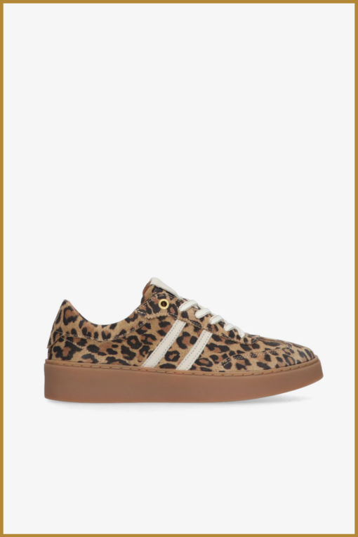 Tangoshoes sneaker Nynke 1‑m bruin – leopard leather sneaker