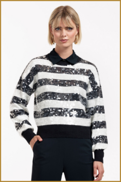 STUDIO ANNELOES-Lilly sequins pullover blauw-STU240335