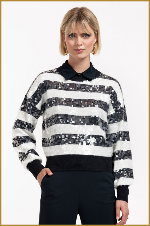 STUDIO ANNELOES-Lilly sequins pullover blauw-STU240335
