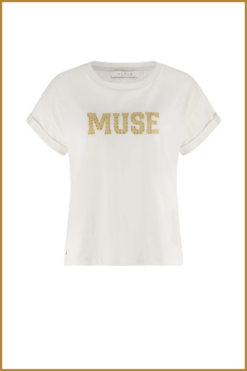 Alternative view of Nukus-Lou shirt off white gold-NUK250115