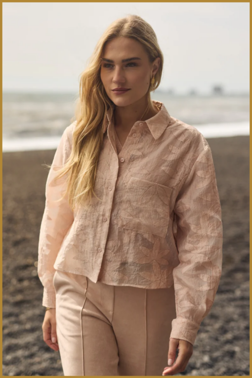 Nukus-Sorrento blouse flower Dusty pink-NUK250111