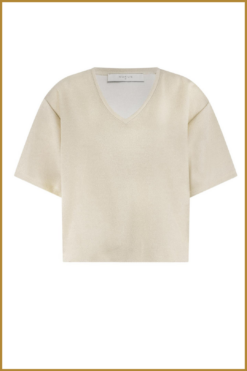 Alternative view of Nukus-Flo top lurex Sand-NUK250105