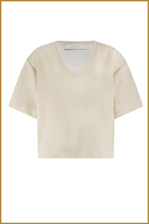 Nukus-Flo top lurex Sand-NUK250105 - Afbeelding 2